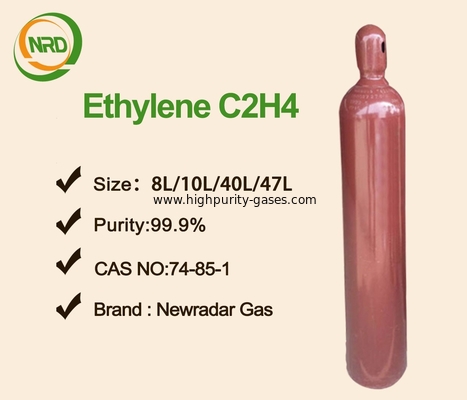 Ethylene Gas Packaged In 40L Cylinders C2H4 Gas Used As Intermediate