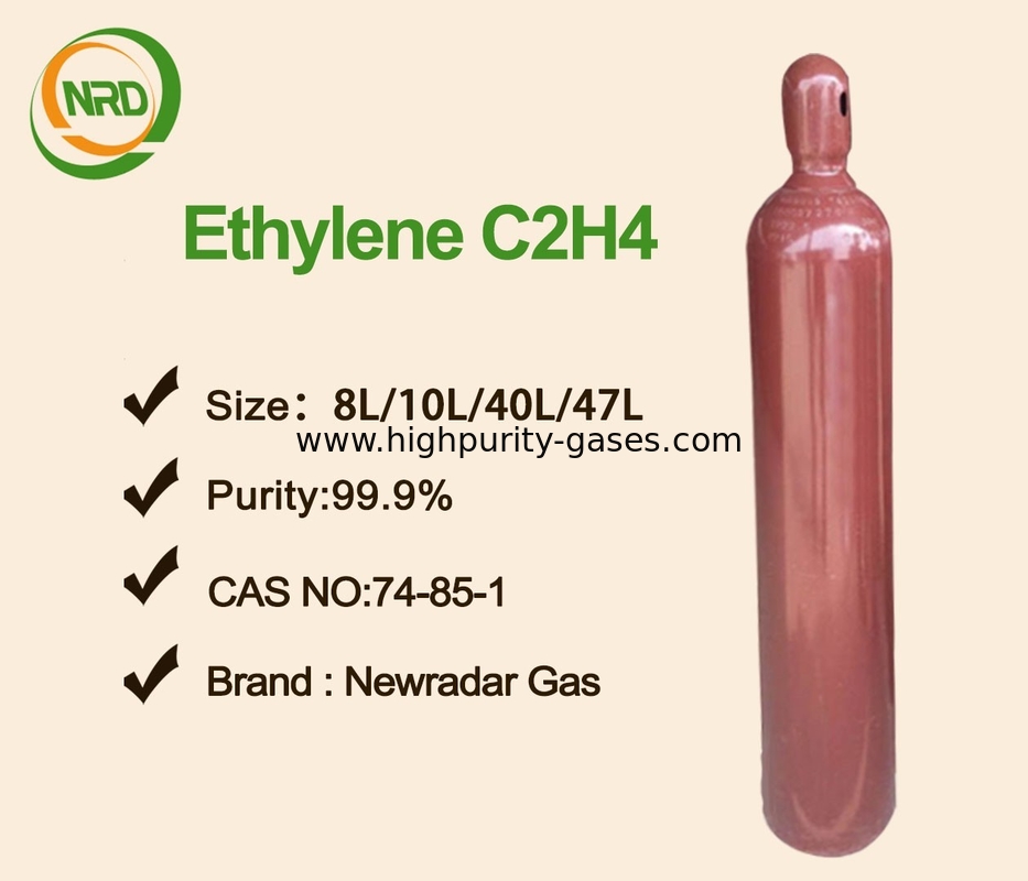 Ethylene Gas Packaged In 40L Cylinders C2H4 Gas Used As Intermediate